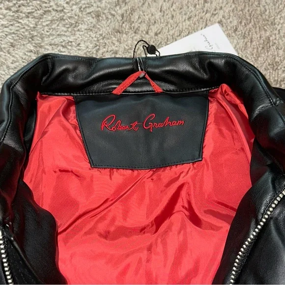 NWT Robert Graham Men’s Faux Leather Puffer Coat Jacket - Picture 8 of 15